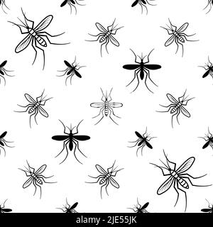 Mosquito icona senza giunture Pattern, Mosquitos Insect icona disegno vettoriale Illustrazione Vettoriale