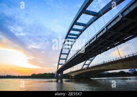 Zhejiang ningbo yinzhou Garden bridge fenghua River bridge Foto Stock