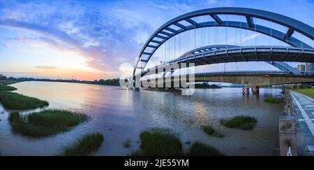 Zhejiang ningbo yinzhou Garden bridge fenghua River bridge Foto Stock