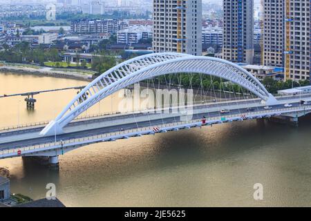 Zhejiang ningbo yinzhou changfeng ponte fiume fenghua Foto Stock