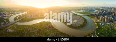 zhejiang ningbo yinzhou distretto yinzhou vista panoramica aerea Foto Stock