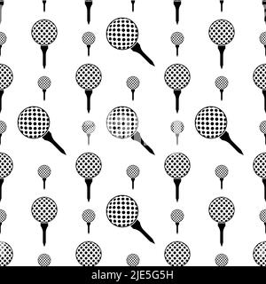 Golf Ball on Tee icona senza cuciture modello illustrazione grafica vettoriale Illustrazione Vettoriale