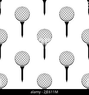 Golf Ball on Tee icona senza cuciture modello illustrazione grafica vettoriale Illustrazione Vettoriale