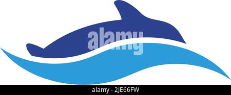 Modello vettoriale di ispirazione per il logo Dolphin Illustrazione Vettoriale