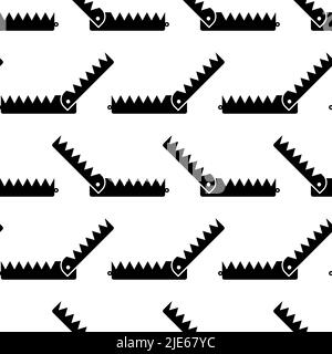 Animal Trap Icon Seamless Pattern, Animal Trap Vector Art Illustration Illustrazione Vettoriale