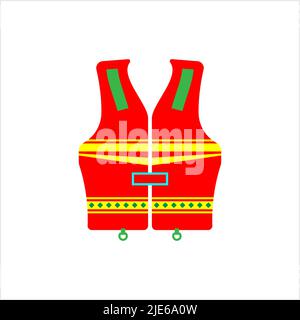 Icona Life Vest, illustrazione grafica vettoriale di una giacca salvavita Illustrazione Vettoriale