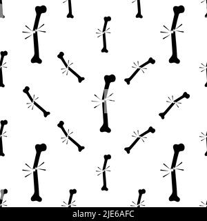 Icona osso rotto umano disegno vettoriale del modello senza giunture Illustrazione Vettoriale