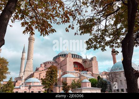 Il paesaggio urbano di Istanbul mostra la miscela unica di Oriente e Occidente, con monumenti storici, moschee e vivace vita urbana. Situato su entrambi i lati della Foto Stock