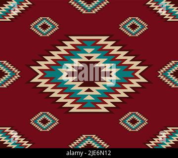 American Southwestern Seamless repeat pattern - Illustrazione vettoriale Illustrazione Vettoriale