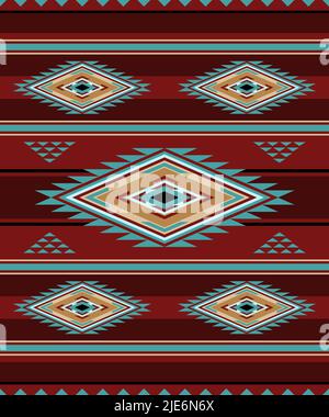 American Southwestern Seamless repeat pattern - Illustrazione vettoriale Illustrazione Vettoriale