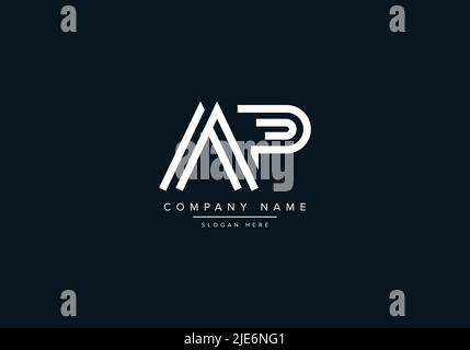 Alfabeto astratto lettera icona Logo AP Illustrazione Vettoriale