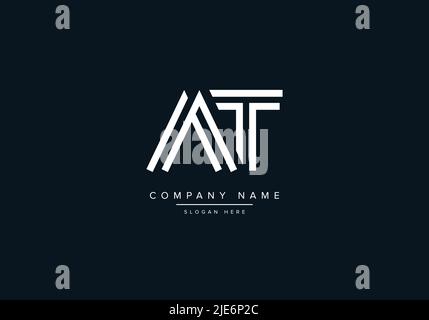 Alfabeto astratto lettera icona Logo AT Illustrazione Vettoriale