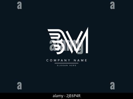 Alfabeto astratto lettera icona Logo BM Illustrazione Vettoriale