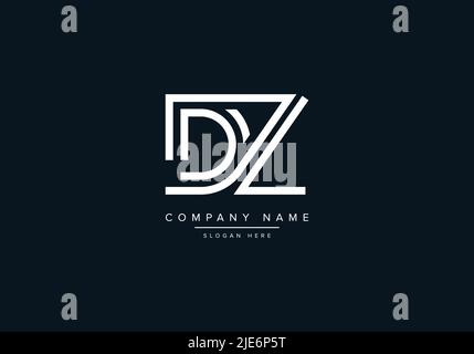 Alfabeto astratto lettera icona Logo DZ Illustrazione Vettoriale