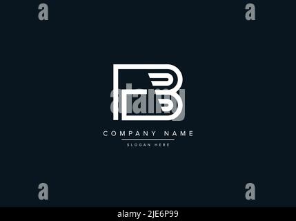 Alfabeto astratto lettera icona Logo EB Illustrazione Vettoriale