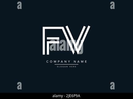 Alfabeto astratto lettera icona Logo FV Illustrazione Vettoriale