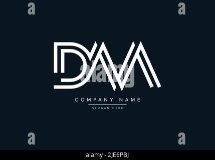Alfabeto astratto lettera icona Logo DM Illustrazione Vettoriale
