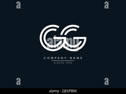 Alfabeto astratto lettera icona Logo GG Illustrazione Vettoriale