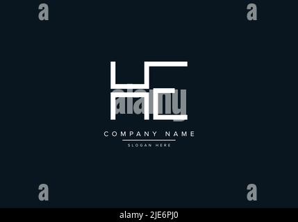 Alfabeto astratto lettera icona Logo HE Illustrazione Vettoriale