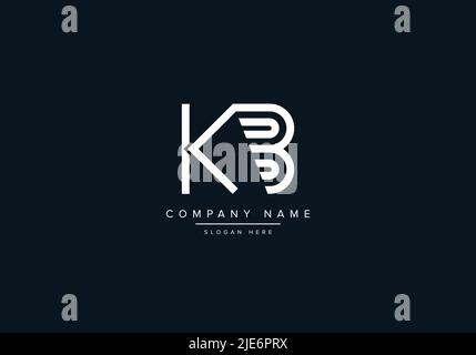 Alfabeto lettera astratta icona Logo KB Illustrazione Vettoriale