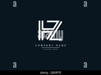 Alfabeto icona lettera astratta Logo HZ Illustrazione Vettoriale