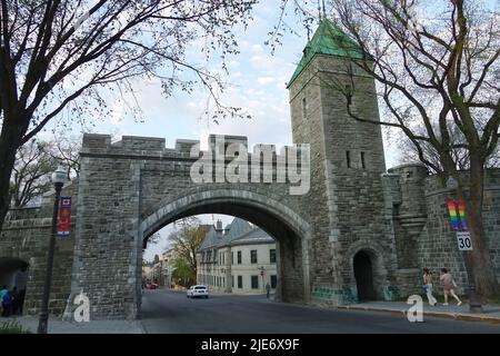 St. Louis Gate, Upper Town, Quebec City, Ville de Québec, provincia del Quebec, Canada, Nord America Foto Stock