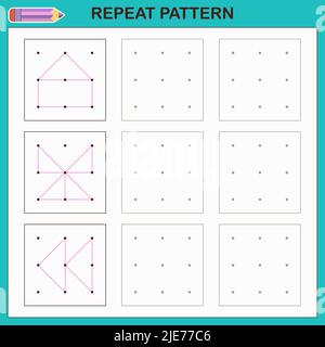 Giochi educativi per bambini. Ripetere il modello. Illustrazione Vettoriale