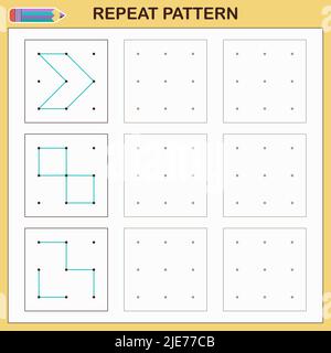 Giochi educativi per bambini. Ripetere il modello. Illustrazione Vettoriale