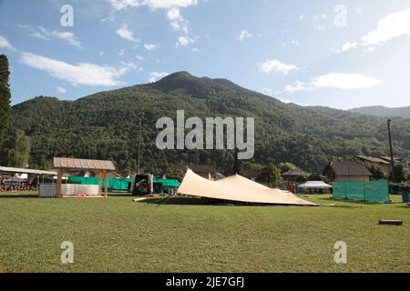 Festival Decapadiot Val d'Arc Aiguebelle : les préparatifs du festival Foto Stock