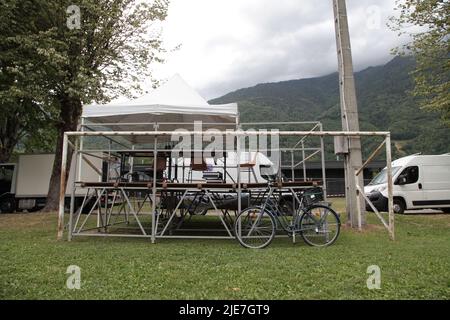 Festival Decapadiot Val d'Arc Aiguebelle : les préparatifs du festival Foto Stock