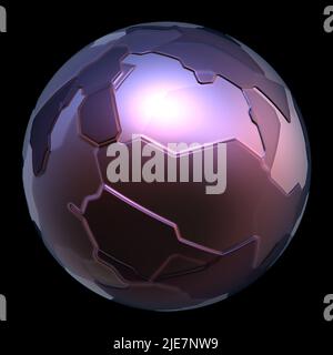 futuristica sfera 3d su sfondo nero Foto Stock