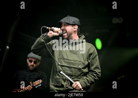 I Rumjacks suonano dal vivo durante il giorno 6 dell'Hellfest Open Air Festival, a Clisson, Francia, il 25 giugno 2022. Foto di Julien Reynaud/APS-Medias/ABACAPRESS.COM Foto Stock