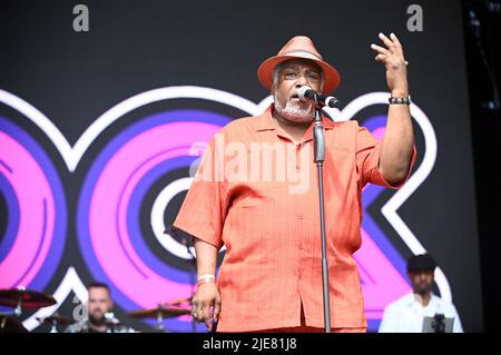 25 giugno 2022, Leeds, South Yorkshire, U.K: Sydney Youngblood , esibendosi al Lets Rock Leeds 80s Festival , UK , 25.06.2022 (Credit Image: © Robin Burns/ZUMA Press Wire) Foto Stock