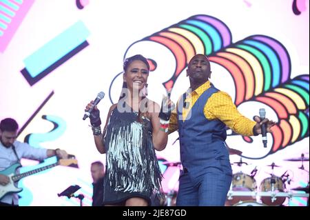 25 giugno 2022, Leeds, South Yorkshire, U.K: Ottawan , Annette Eltice , in esecuzione al Lets Rock Leeds 80s Festival , UK , 25.06.2022 (Credit Image: © Robin Burns/ZUMA Press Wire) Foto Stock