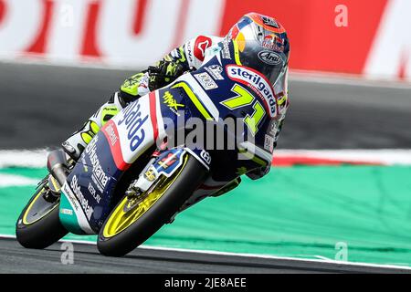 2022-06-26 11:35:44 ASSEN - Ayumu Sasaki (JAP) sul suo Husqvarna in azione durante la finale Moto3 il 26 giugno 2022 al circuito TT di Assen, Paesi Bassi. ANP VINCENT JANNINK olanda OUT - belgio OUT Foto Stock