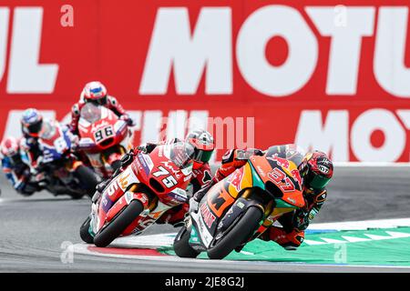 2022-06-26 12:49:02 ASSEN - Augusto Fernandez (SPA) sul suo Kalex in azione durante la finale Moto2 del 26 giugno 2022 sul circuito TT di Assen, Olanda. ANP VINCENT JANNINK olanda OUT - belgio OUT Foto Stock