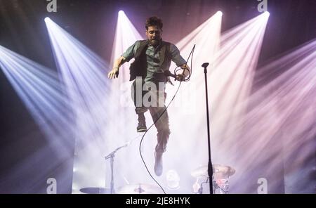 Sedgefield, County Durham, Regno Unito sabato 18 agosto 2018. Kaiser Chiefs chiude la prima giornata di Hardwick Live FestivalCredit: Tracy Daniel/Alamy Foto Stock