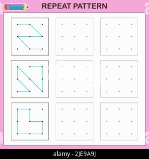 Giochi educativi per bambini. Ripetere il modello. Illustrazione Vettoriale