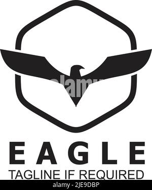 Modello vettoriale per il disegno dell'icona del logo di Eagle Bird Illustrazione Vettoriale