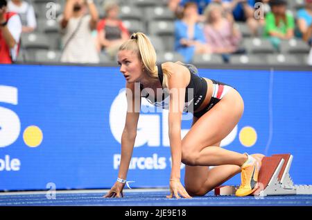 Alica SCHMIDT (SCC Berlin), inizio delle semifinali femminili del 400m il 25th giugno 2022 i Campionati di atletica tedesca del 2022, a partire dal 25th giugno. - 06/26/2022 a Berlino/Germania. ÃÂ Foto Stock