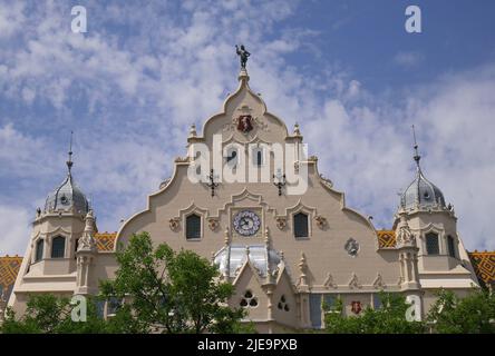 Municipio Art nouveau, Kossuth ter, Kecskemet, Ungheria Foto Stock