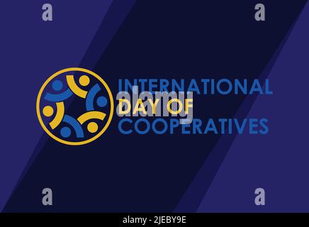 Modello vettoriale della Giornata Internazionale delle cooperative Celebration Illustrazione Vettoriale