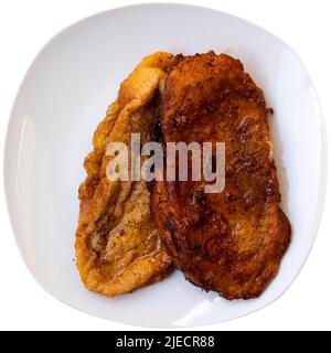 Dolce spagnolo per la settimana Santa torrijas de leche Foto Stock