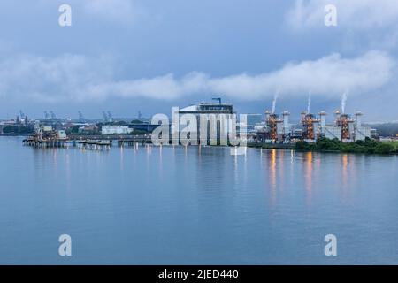 Il lago Gatun si trova nella zona del canale di Panama. Foto Stock