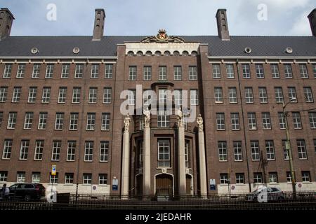 Il Ministero della Difesa edificio, Kalvermarkt l'Aia, Paesi Bassi. Foto Stock