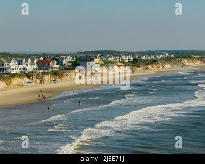 Immobiliare fronte spiaggia a Corolla Beach North Carolina banche esterne Foto Stock