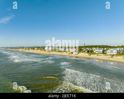 Immobiliare fronte spiaggia a Corolla Beach North Carolina banche esterne Foto Stock