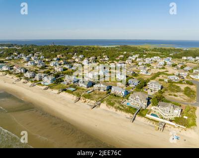 Immobiliare fronte spiaggia a Corolla Beach North Carolina banche esterne Foto Stock