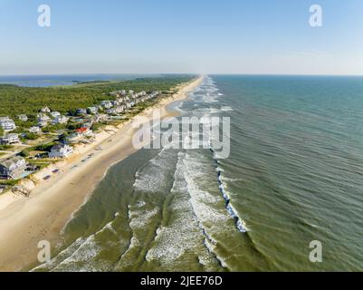 Immobiliare fronte spiaggia a Corolla Beach North Carolina banche esterne Foto Stock
