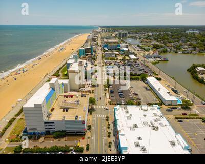 Foto con droni aerei della splendida Virginia Beach Foto Stock